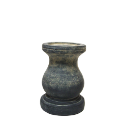 Świecznik gliniany ceramiczny Szary 22cm